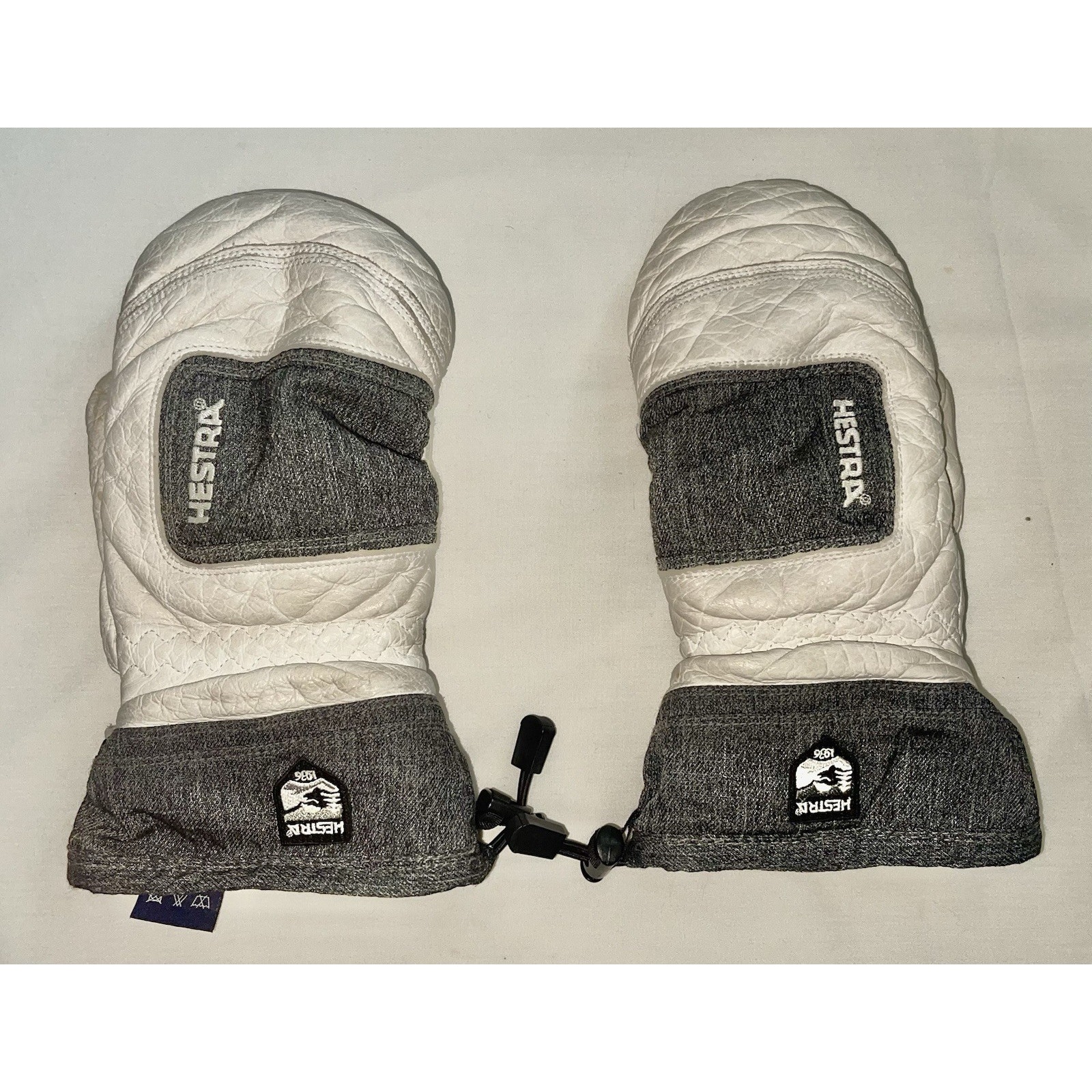 Hestra Leather C-Zone Primaloft Ski Mittens Womens 9 White